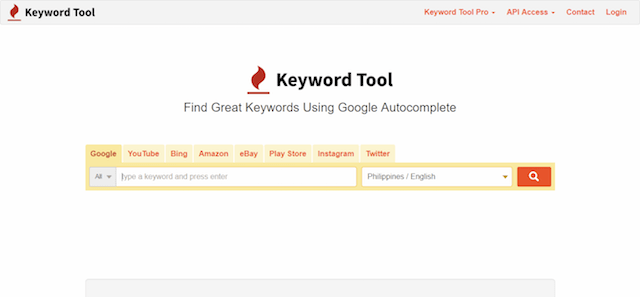 Keyword Tool Homepage