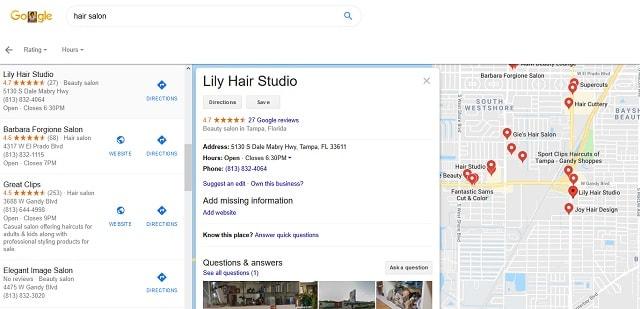 Local SEO Google My Business Results