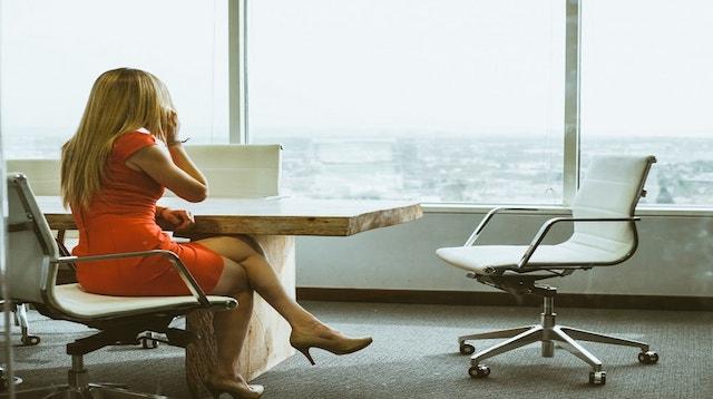 Male Dominated Industry Female Executive Looking Out Window