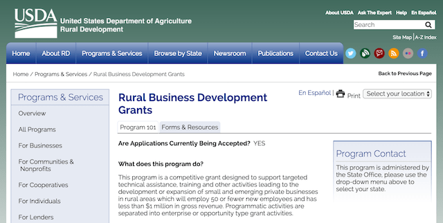 Minority Small-Business Grants Rural