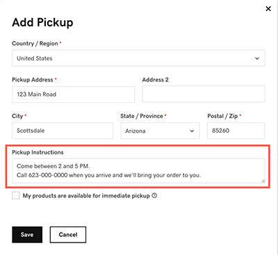 Online Ordering Set-up W+M