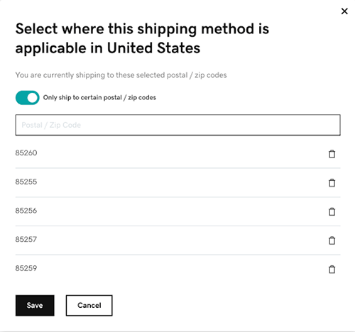 Online Ordering Shipping Zone Setup