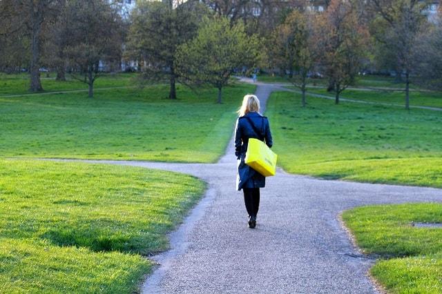 Woman Choosing Direction To Go