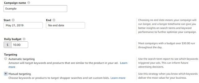 Product Targeting Sponsored Campaign