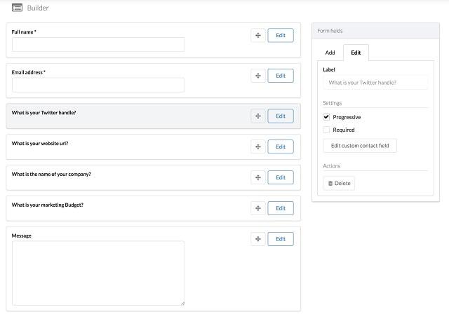 Progressive Profiling Builder