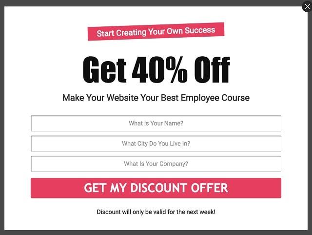 Progressive Profiling Discount