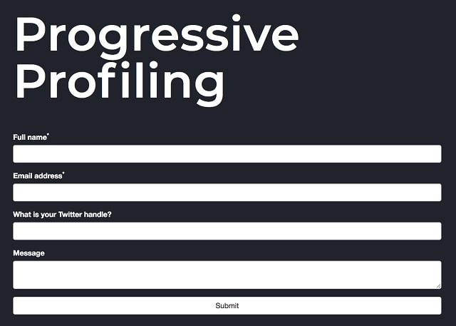 Progressive Filing Form