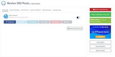Revive Old Posts Accounts Overview