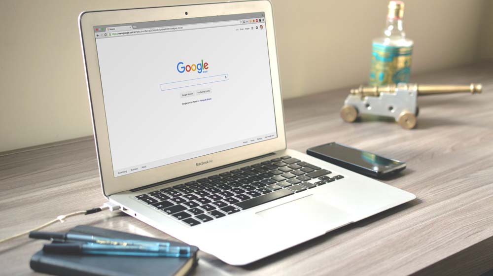 SEO and CRO Google Search on Laptop