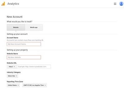 Set Up New Google Analytics Account