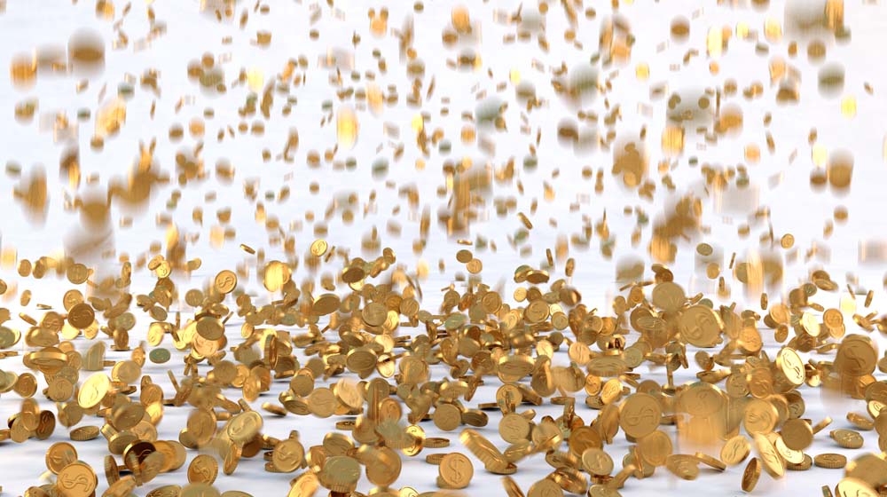 Small Business Funding Raining Coins