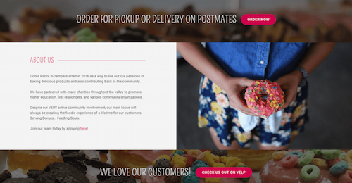 Small Business Website Donut Parlor Ecommerce