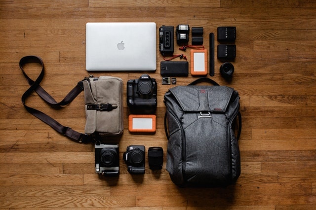Assorted Camera Equipment On A Table
