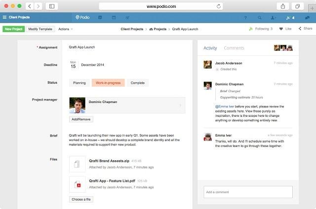 Team Management Tools Podio