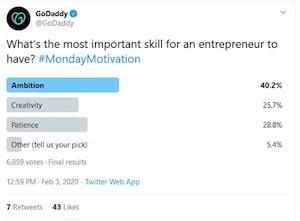 Twitter GoDaddy Polls Example