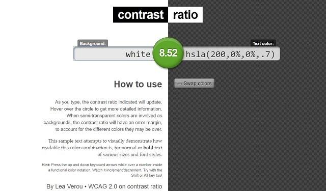 Web Accessibility Issues Contrast Ratio Homepage