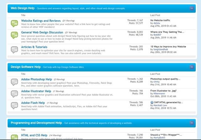 Web Design Forums Landing Page