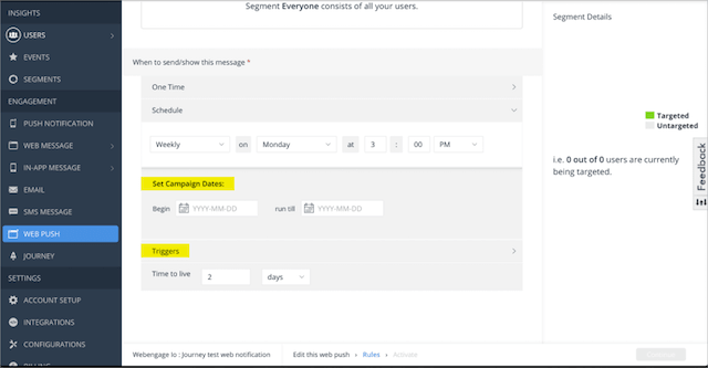 Web Push Notifications Segmentation