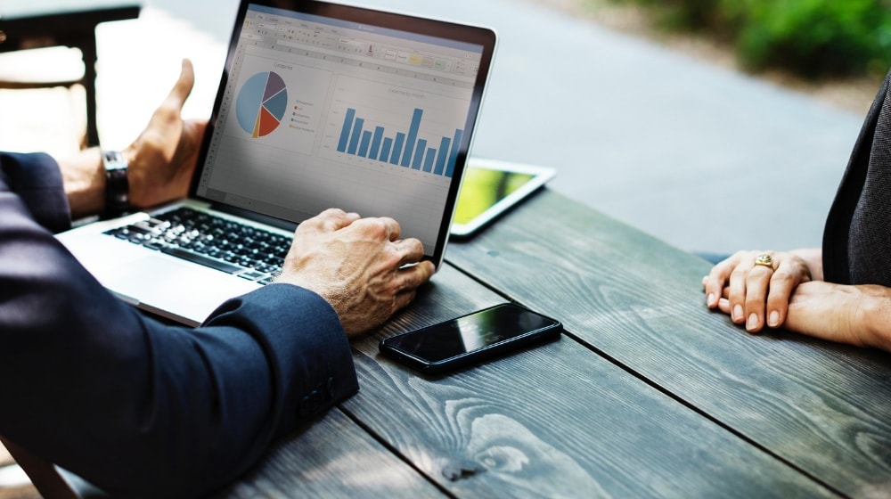 Website Analytics Reviewing Dashboard On Laptop