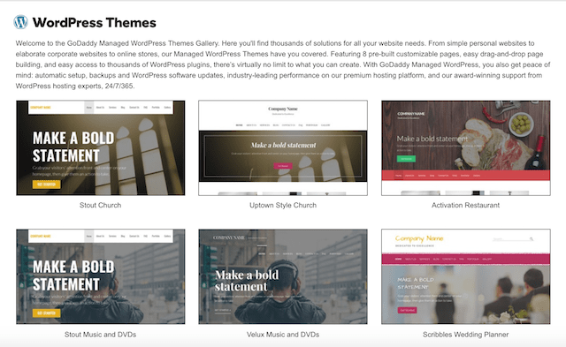 Website Design Inspiration GoDaddy WordPress Themes