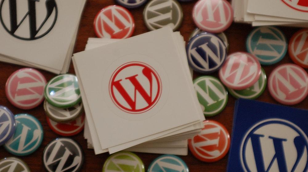 WordPress stickers and buttons