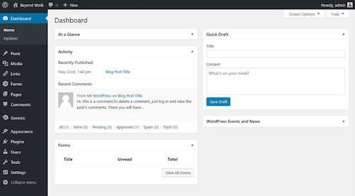 WordPress Dashboard Backend