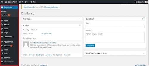 WordPress Dashboard Elements