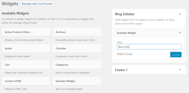 WordPress Widgets Blog Sidebar